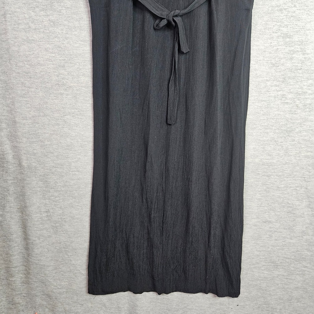 Dressing Clio Vintage Black Maxi Dress Women's Sz Medium Sleeveless Floral Trim - Picture 4 of 13